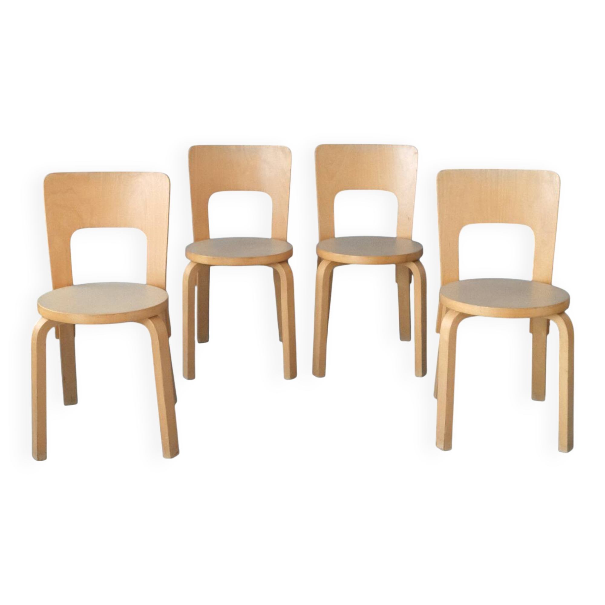 Set of 4 Chair 66, Alvar Aalto, Artek