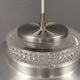 Hanging lamp in aluminium and hard pressed crystal glass. Denmark 1980s