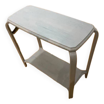Gray patina wood console