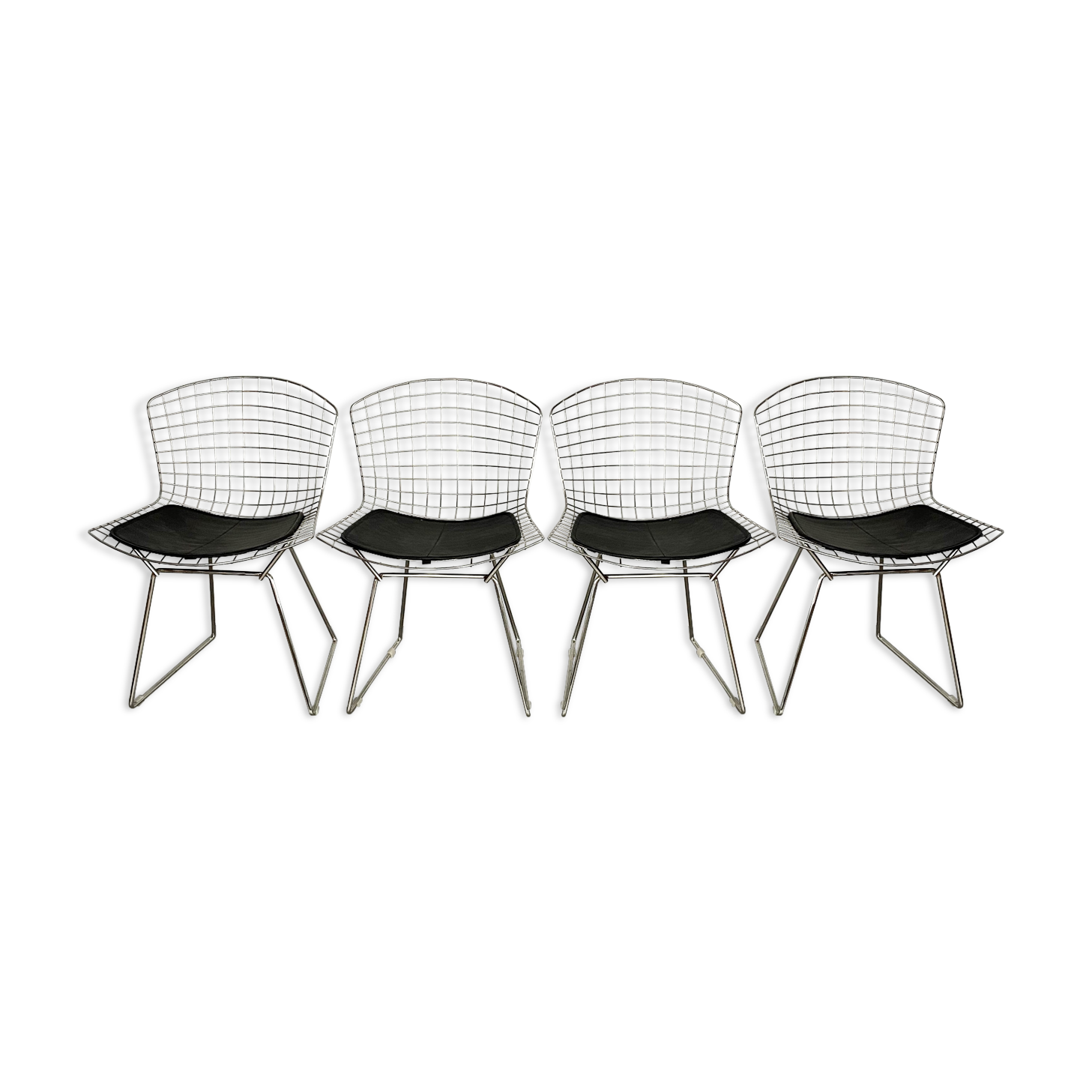 Lot de 4 chaises d'Harry Bertoia éditées par Knoll
