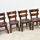 Ensemble de six chaises de salle à manger brutalistes françaises