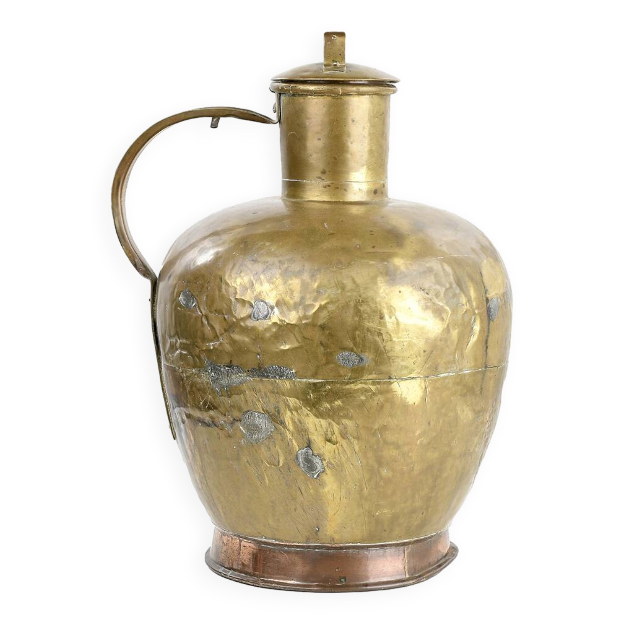 Cruche à lait en laiton et cuivre