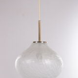 Very rare glass hanging lamp by doria leuchten, 1960, germany
