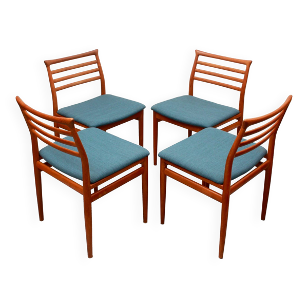 Lot de 4 chaises de salle à manger en teck, Erving Harland pour Soro Chairs