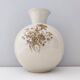 Ivory Ceramic Vase with Brown Floral Details by Rosenthal, Italy
