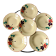 Set of 6 hollow plates digoin sarreguemines model "ginette" years 30-40