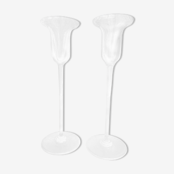 2 St. Louis crystal candlesticks