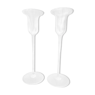 2 St. Louis crystal candlesticks