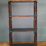 Blackened wooden wall shelf