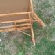 Table basse ancien en rotin vintage