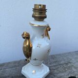 White and gold Limoges porcelain lamp