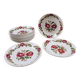 Ensemble de 12 assiettes creuses Moulin des Loups Ottawa – Fleurs bordeaux