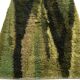 Green scandinavian modernist design wool rya rug woven handmade vintage 1960s