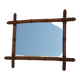 Mirror with turned wooden frame imitation bamboo
