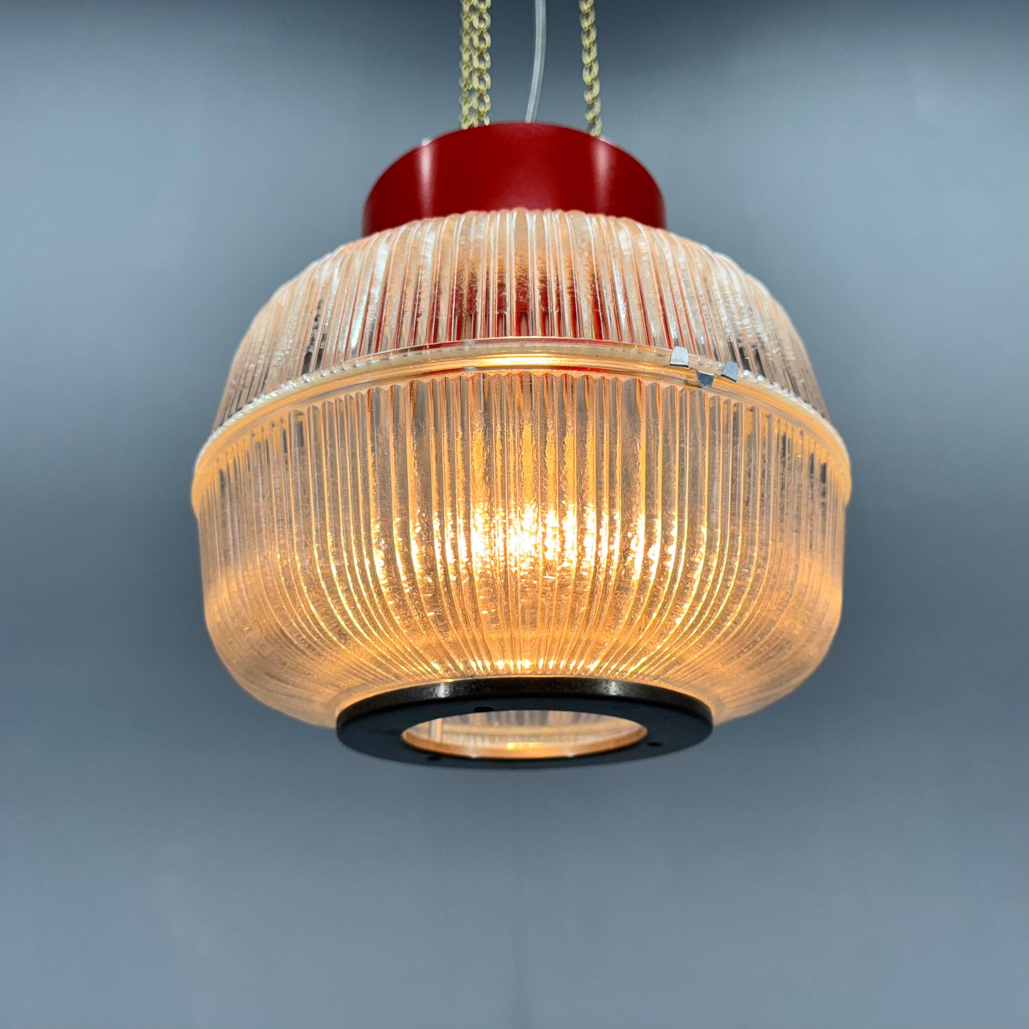 1960's Glass & Metal Pendant, Czechoslovakia