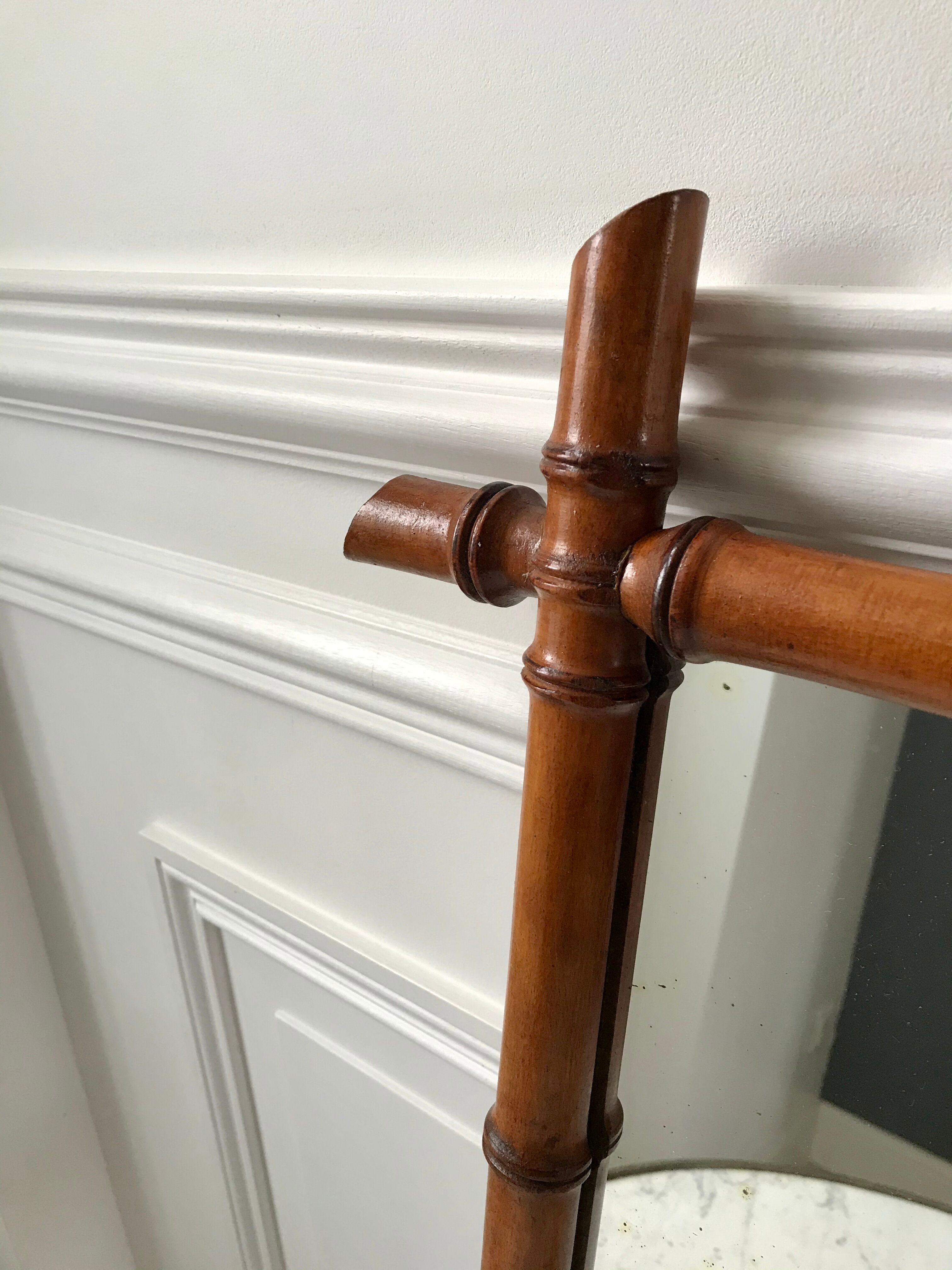 Wooden barber mirror Bamboo style 20-30s