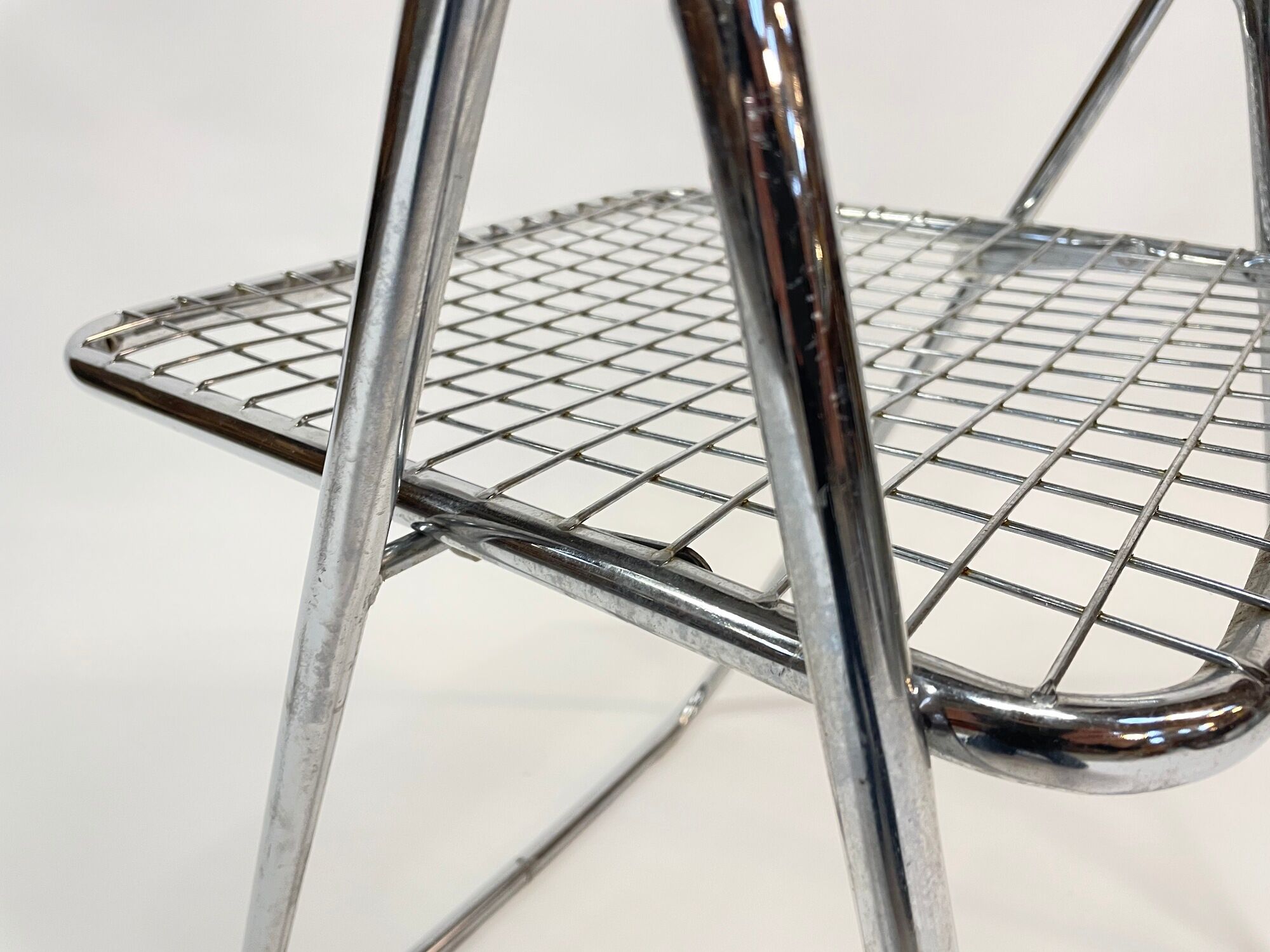 Set of four chrome folding chairs by Niels Gammelgaard for Ikea 1970