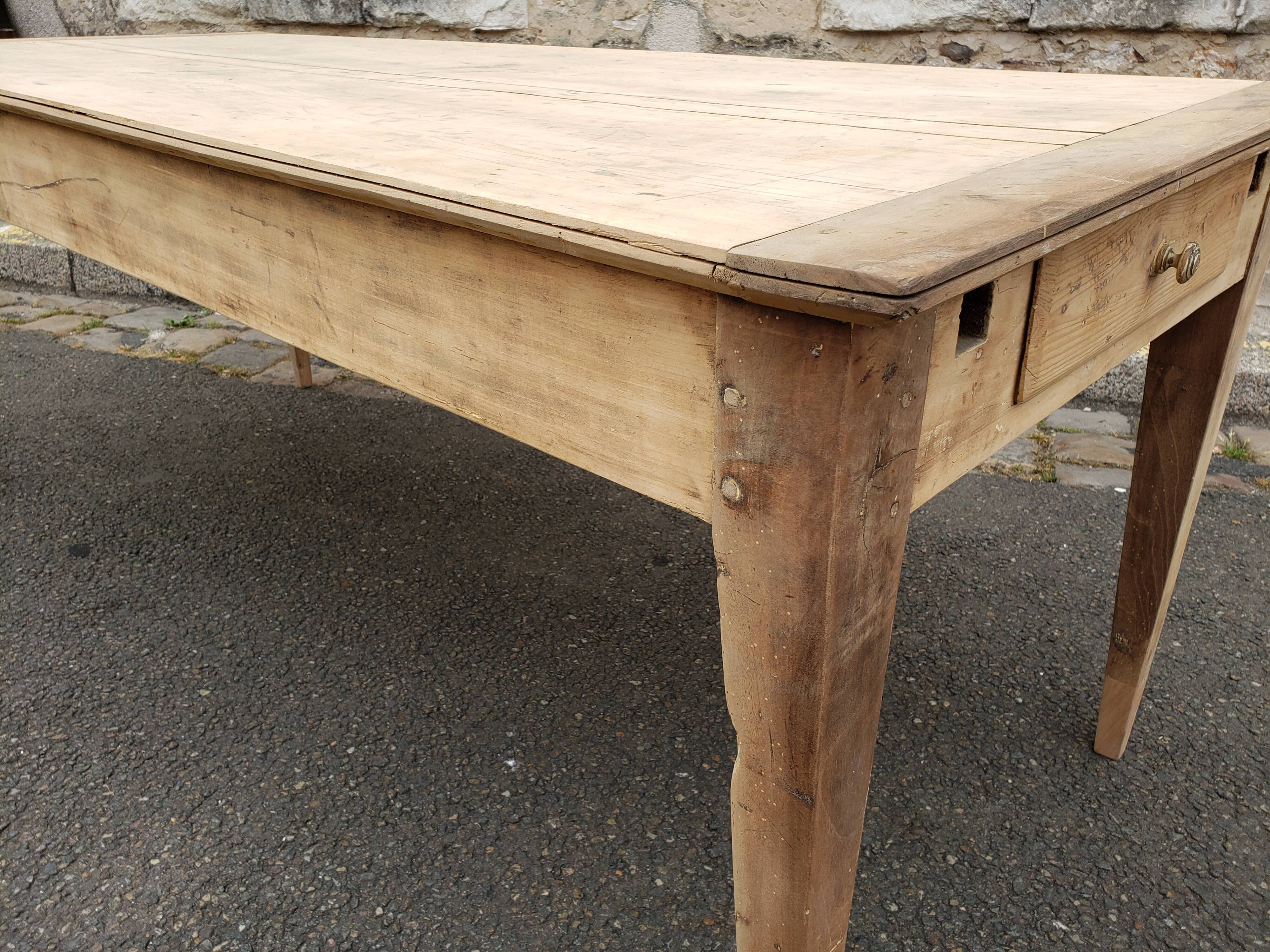Farm table 2 poplar and chestnut drawers
