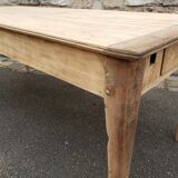 Table de ferme 2 tiroirs peuplier et chataignier