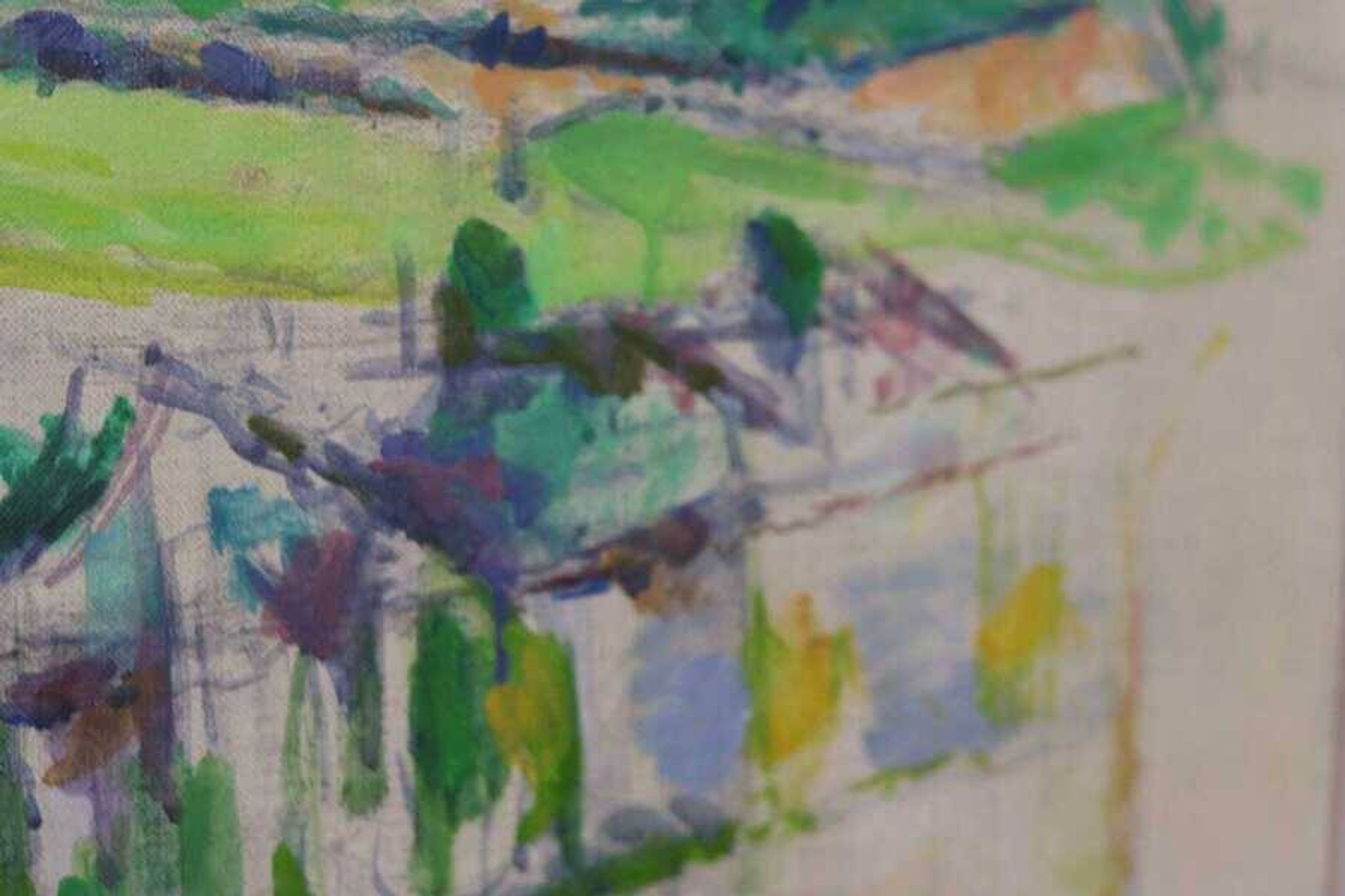 Original Swedish oil on canvas – “Landscape” by Sture Ekengren – vintage & framed – 63 × 74 cm