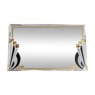Hand-painted Art Deco beveled mirror - 1930