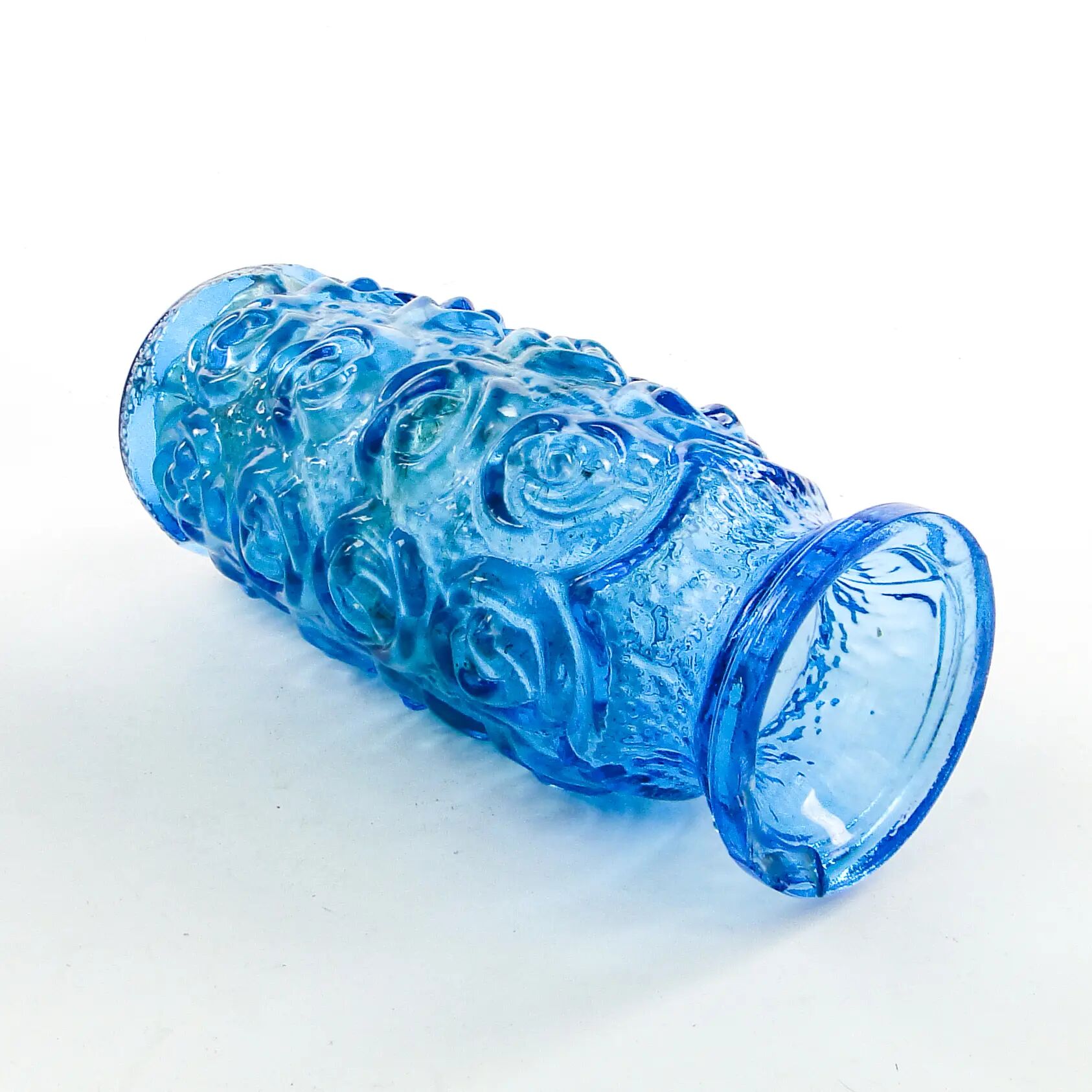 Roses vase mid-century modern, glass, Poland, 1970s