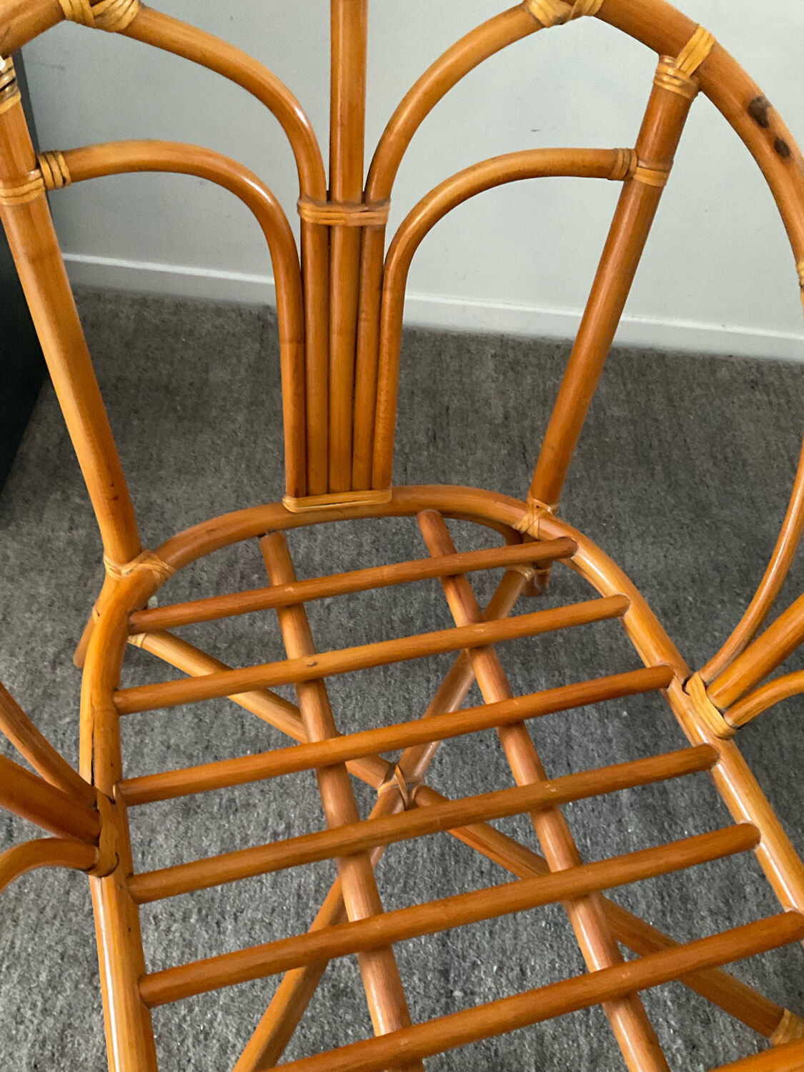 Vintage rattan armchair 70s