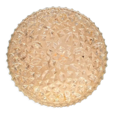 Round ceiling lamp in amber glass minimalist 1970 1980