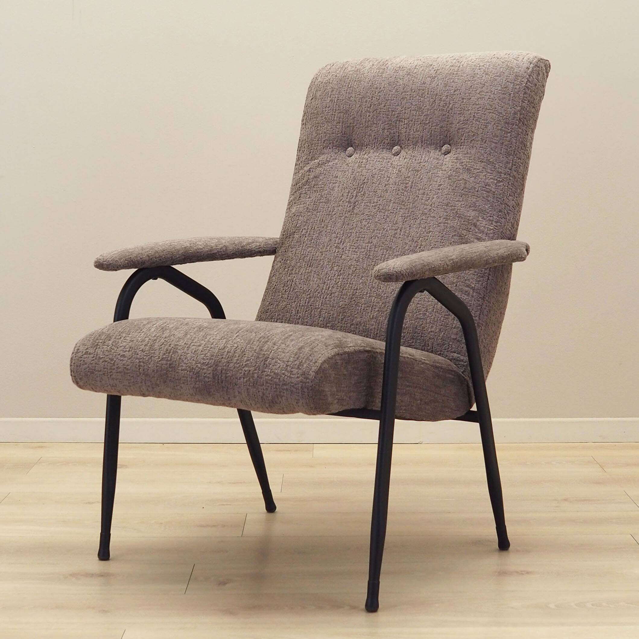 Grey armchair, Italian design, 1970s, production: Italy