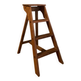 Solid wood stepladder with 4 levels, 20th century, mortise-tenon mountings