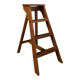Solid wood stepladder with 4 levels, 20th century, mortise-tenon mountings