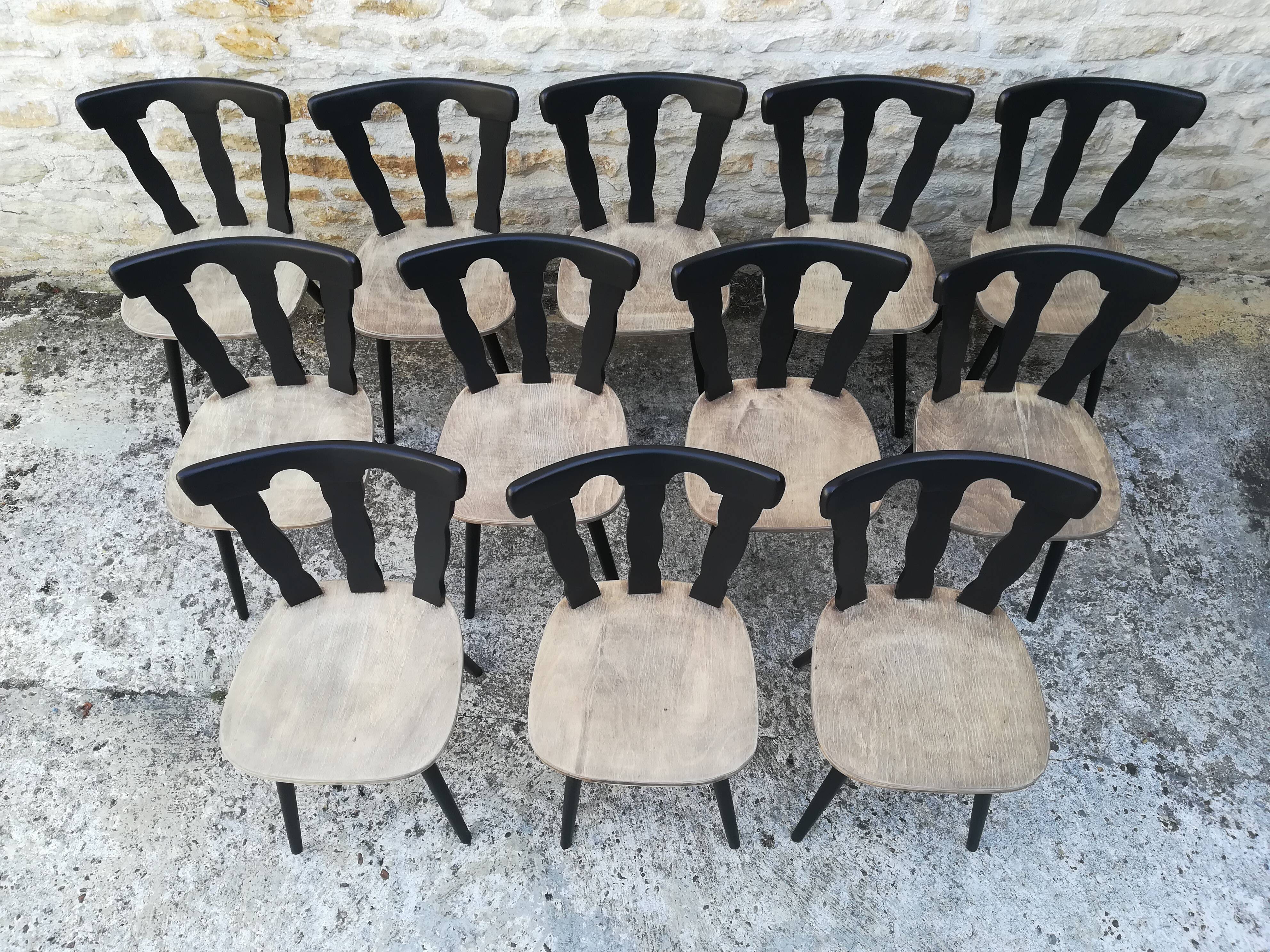 Lot of 12 bistro chairs