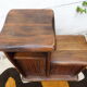 Asymmetrical brutalist furniture in solid elm