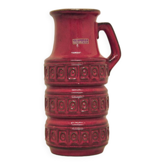 vintage red West Germany can vase Scheurich