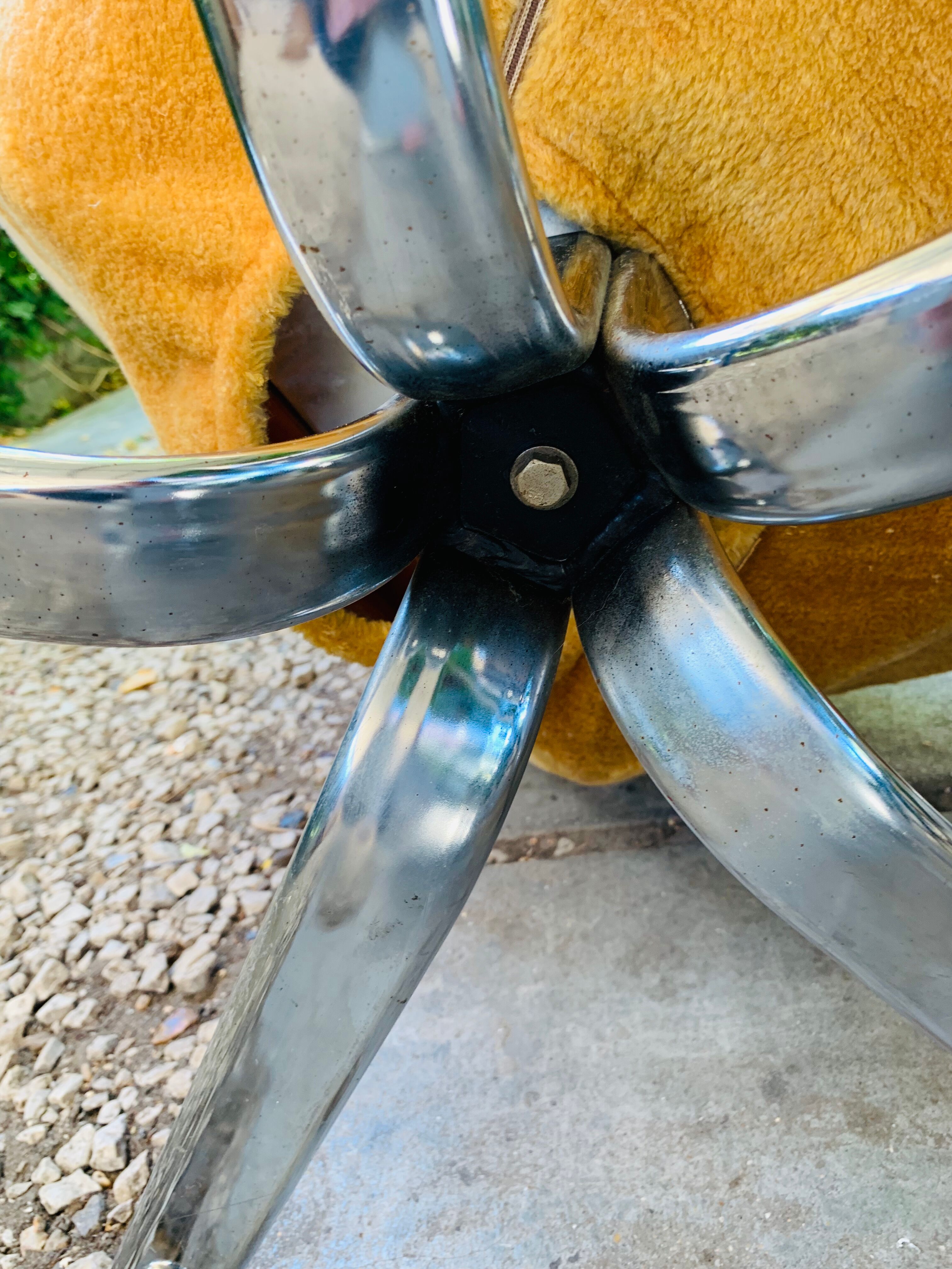 Space age mustard armchair