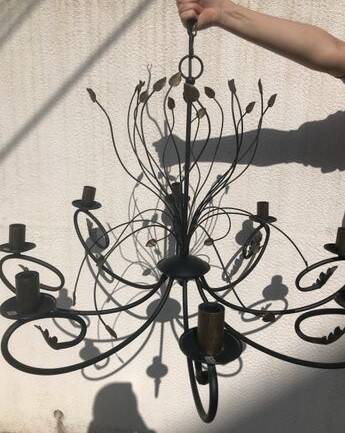 Provençal wrought iron chandelier