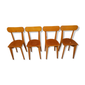 Lot de 4 chaises bistrot en bois clair