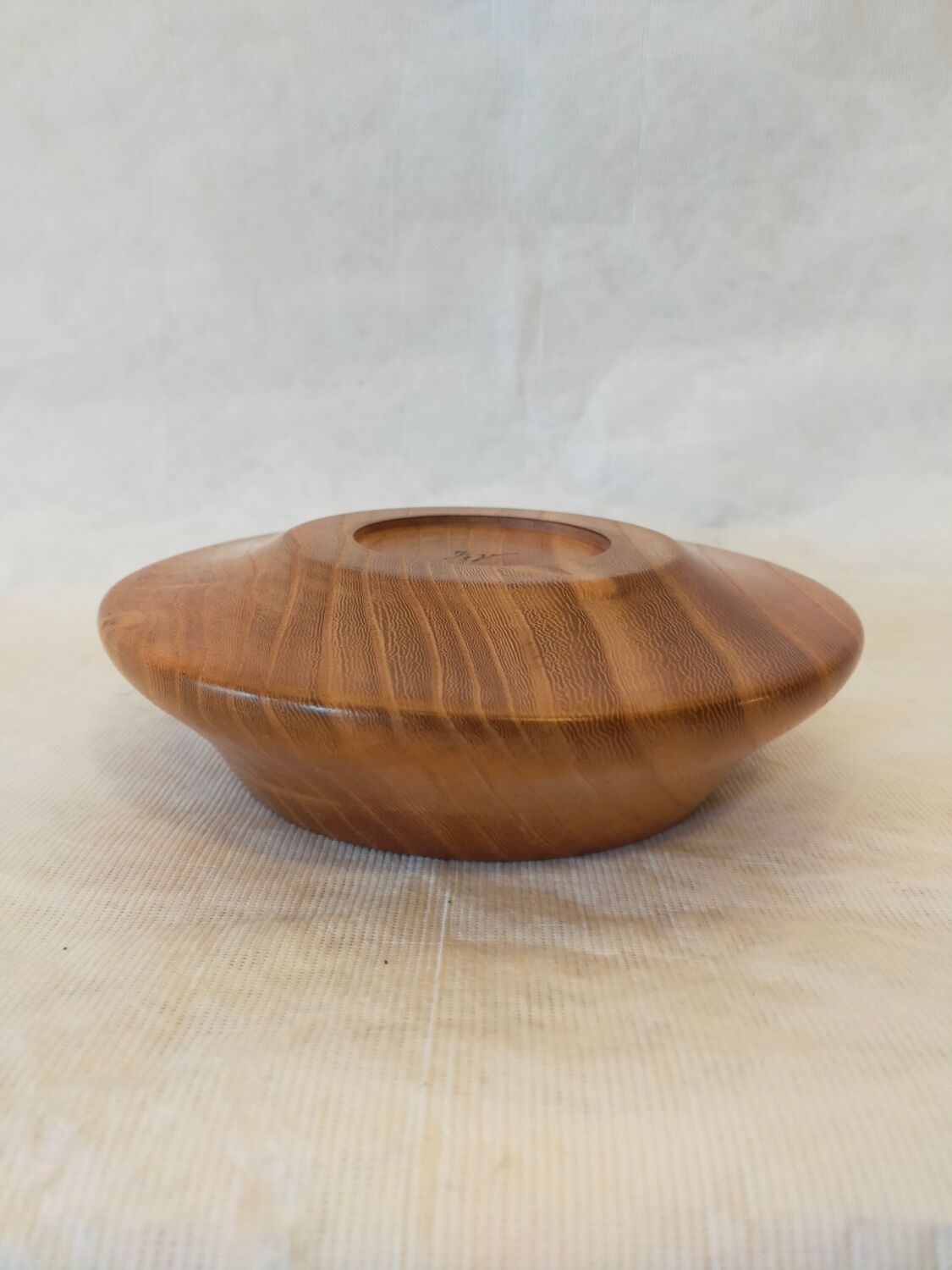 Empty turned wooden pocket