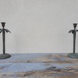 Pair of palm candle holders