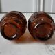 Duo of salt shaker, pepper in amber glass 70s