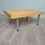 Table basse plateau bois pieds alu