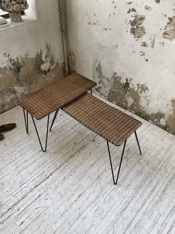 Duo de tables osier RaouDuo de tables osier Raoul Guysl Guys