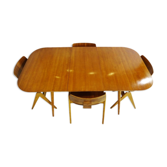 Mobilier de salle à manger en placage de noyer et hêtre par Robin Day pour Hille Royaume-Uni 1950s