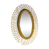 Miroir ovale en rotin 44 x 64 cm