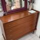 Commode vintage 4 tiroirs pieds compas simmob (années 1960/1970)