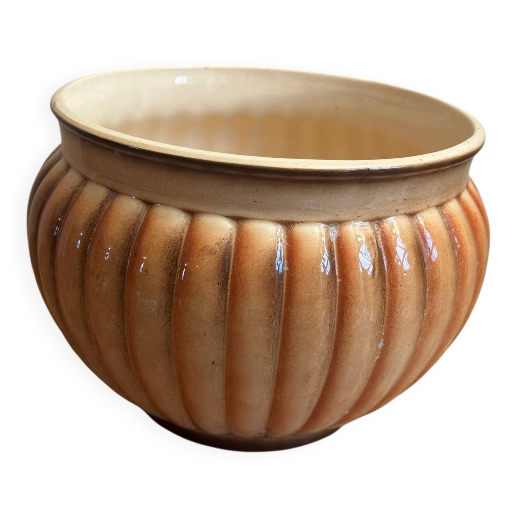 Grand Cache Pot en Céramique Vintage