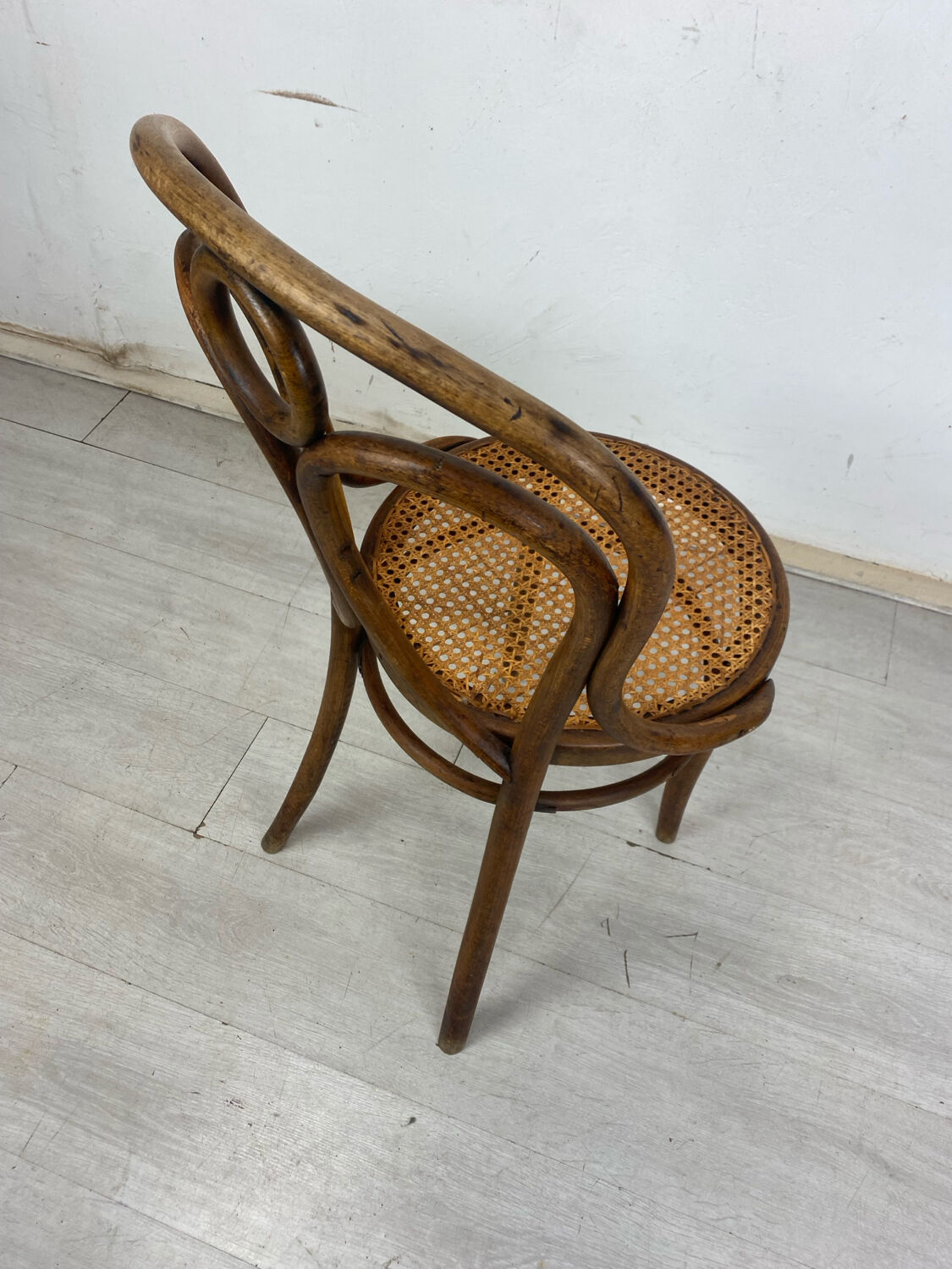 Curved wooden chair