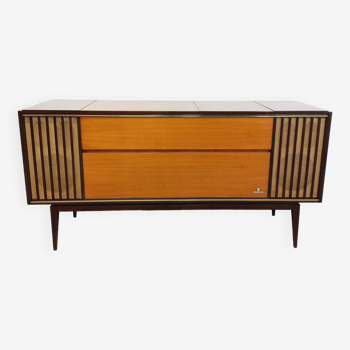 Meuble Hifi type enfilade de marque Grundig vintage des années 60