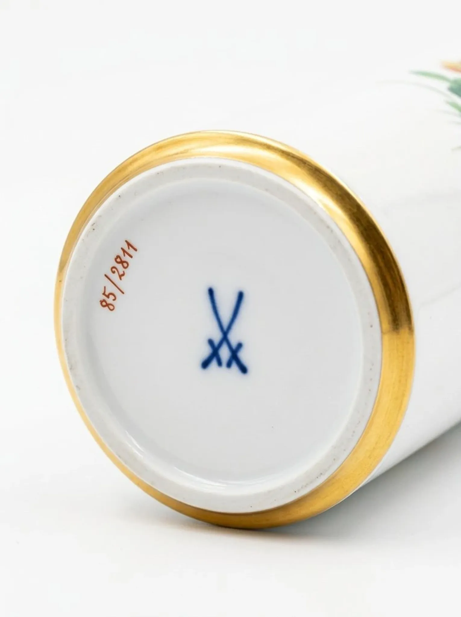 Cylindrical vase with wildflower decoration by Meissen, 1970s