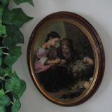 Antique porcelain oval frame